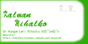 kalman mihalko business card